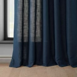 Deep Blue Classic Faux Linen Curtain 12 Deep Blue Classic Faux Linen Curtain -Chic Curtains Shop FLCH C922606 96995 4
