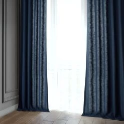 Deep Blue Classic Faux Linen Curtain 13 Deep Blue Classic Faux Linen Curtain -Chic Curtains Shop FLCH C922606 96995 5