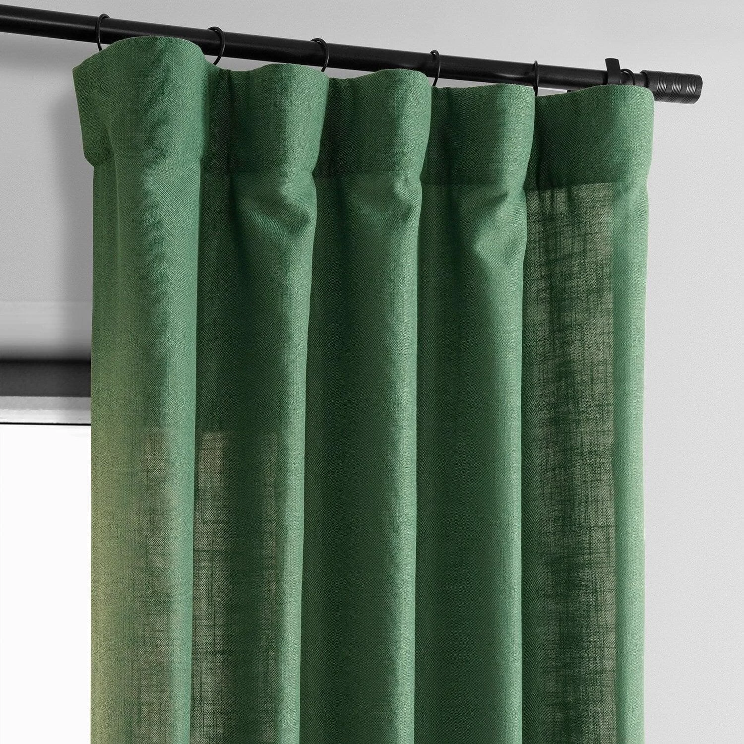 Green Classic Faux Linen Curtain 5 Green Classic Faux Linen Curtain - Image 3