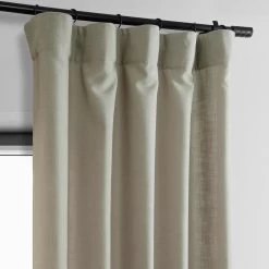 Light Taupe Classic Faux Linen Curtain -Chic Curtains Shop FLCH C922609 96998 1