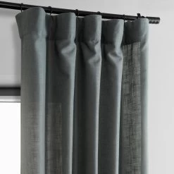 Dark Grey Classic Faux Linen Curtain -Chic Curtains Shop FLCH C922610 96999 1