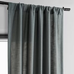 Dark Grey Classic Faux Linen Curtain -Chic Curtains Shop FLCH C922610 96999 2