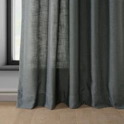 Dark Grey Classic Faux Linen Curtain -Chic Curtains Shop FLCH C922610 96999 4