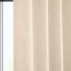 Parchment Cream Grommet Italian Faux Linen Curtain -Chic Curtains Shop FLCH FM20106 GR 63420 2
