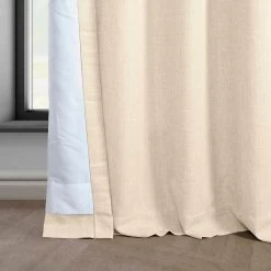 Parchment Cream Grommet Italian Faux Linen Curtain -Chic Curtains Shop FLCH FM20106 GR 63420 4