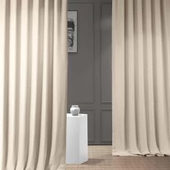 Parchment Cream Italian Faux Linen Curtain -Chic Curtains Shop FLCH FM20106 63418