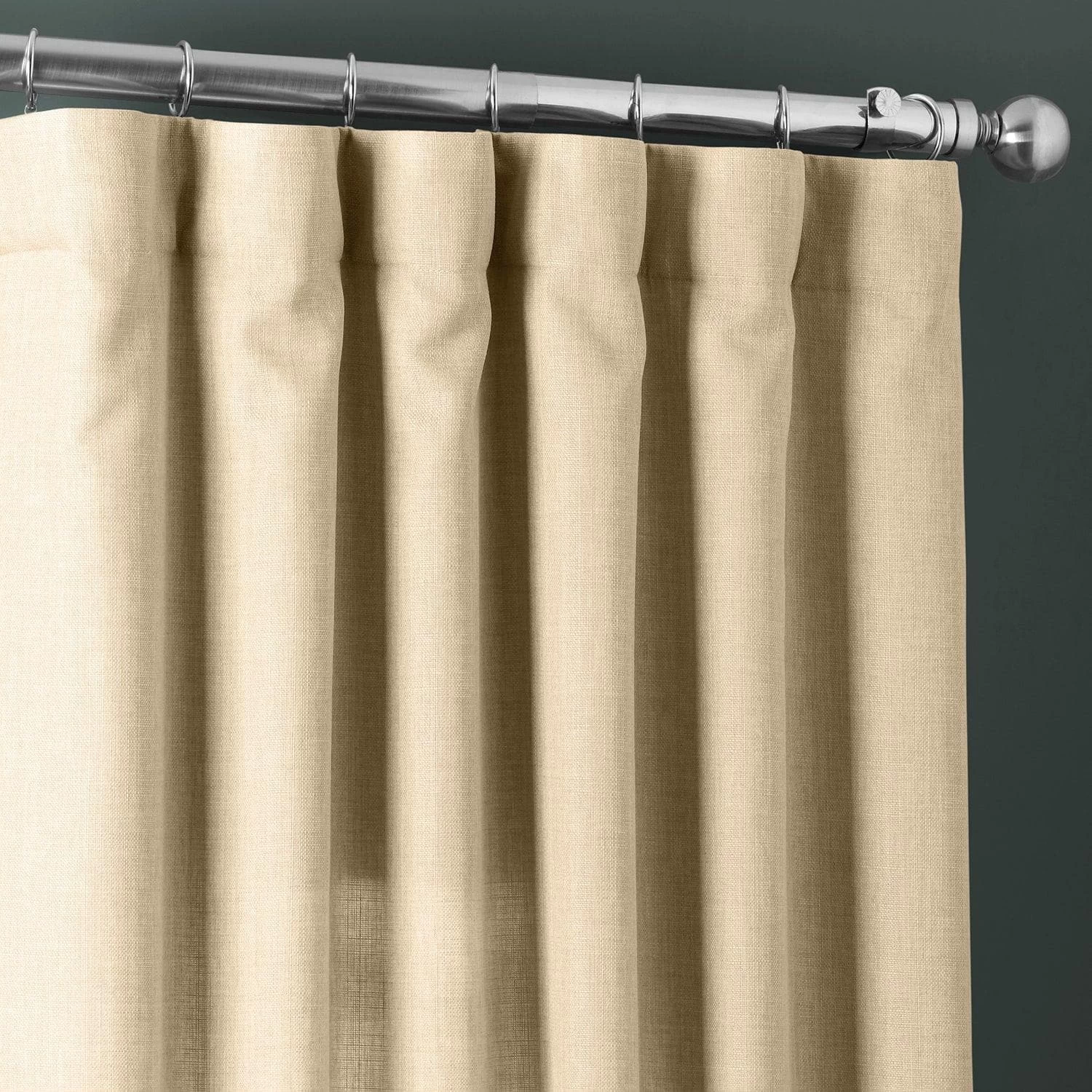 Sepia Tan Italian Faux Linen Curtain 4 Sepia Tan Italian Faux Linen Curtain - Image 2