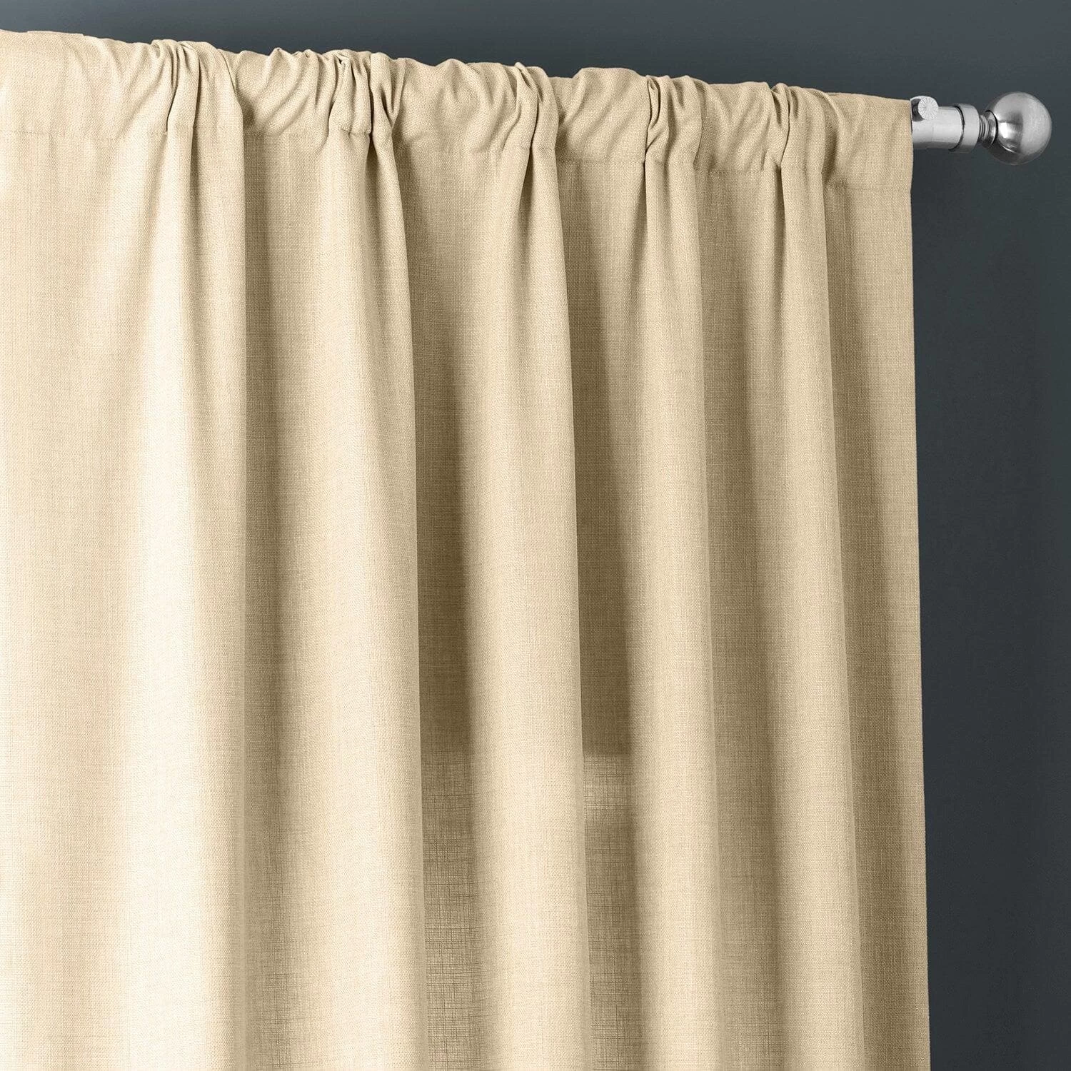 Sepia Tan Italian Faux Linen Curtain 6 Sepia Tan Italian Faux Linen Curtain - Image 4