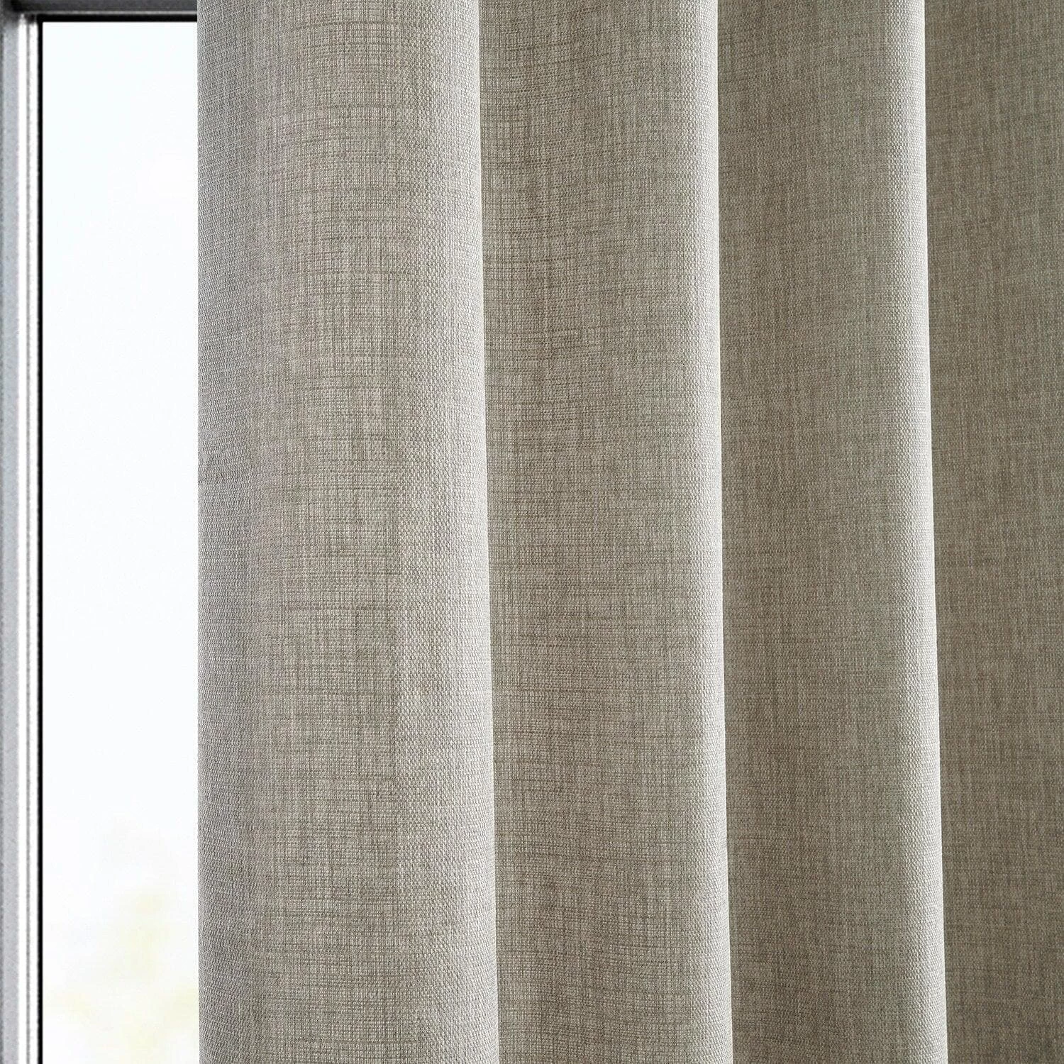 Fossil Grey Grommet Italian Faux Linen Curtain 7 Fossil Grey Grommet Italian Faux Linen Curtain - Image 5