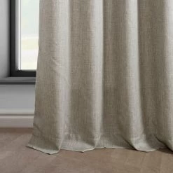 Fossil Grey Grommet Italian Faux Linen Curtain 11 Fossil Grey Grommet Italian Faux Linen Curtain -Chic Curtains Shop FLCH FM20129 GR 63431 3
