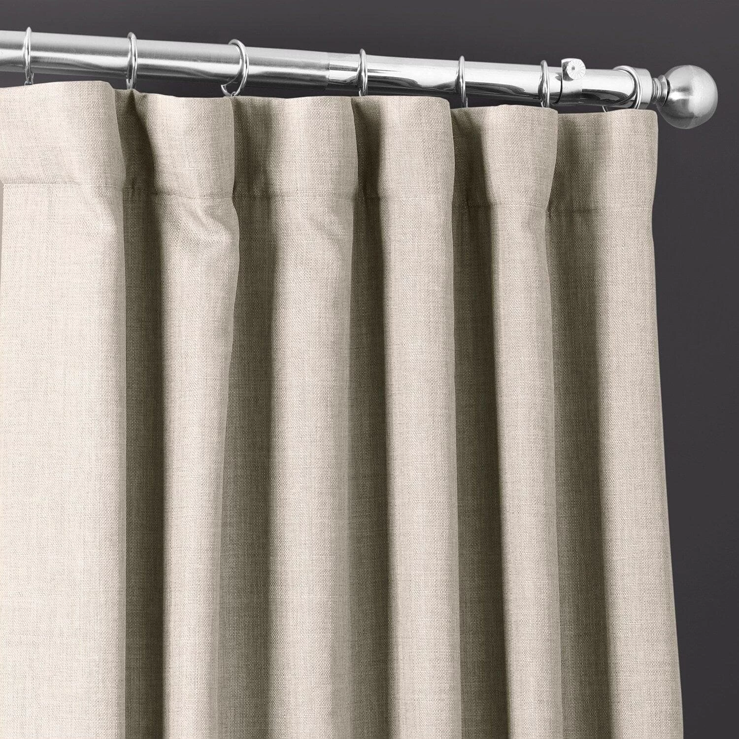 Fossil Grey Italian Faux Linen Curtain 4 Fossil Grey Italian Faux Linen Curtain - Image 2