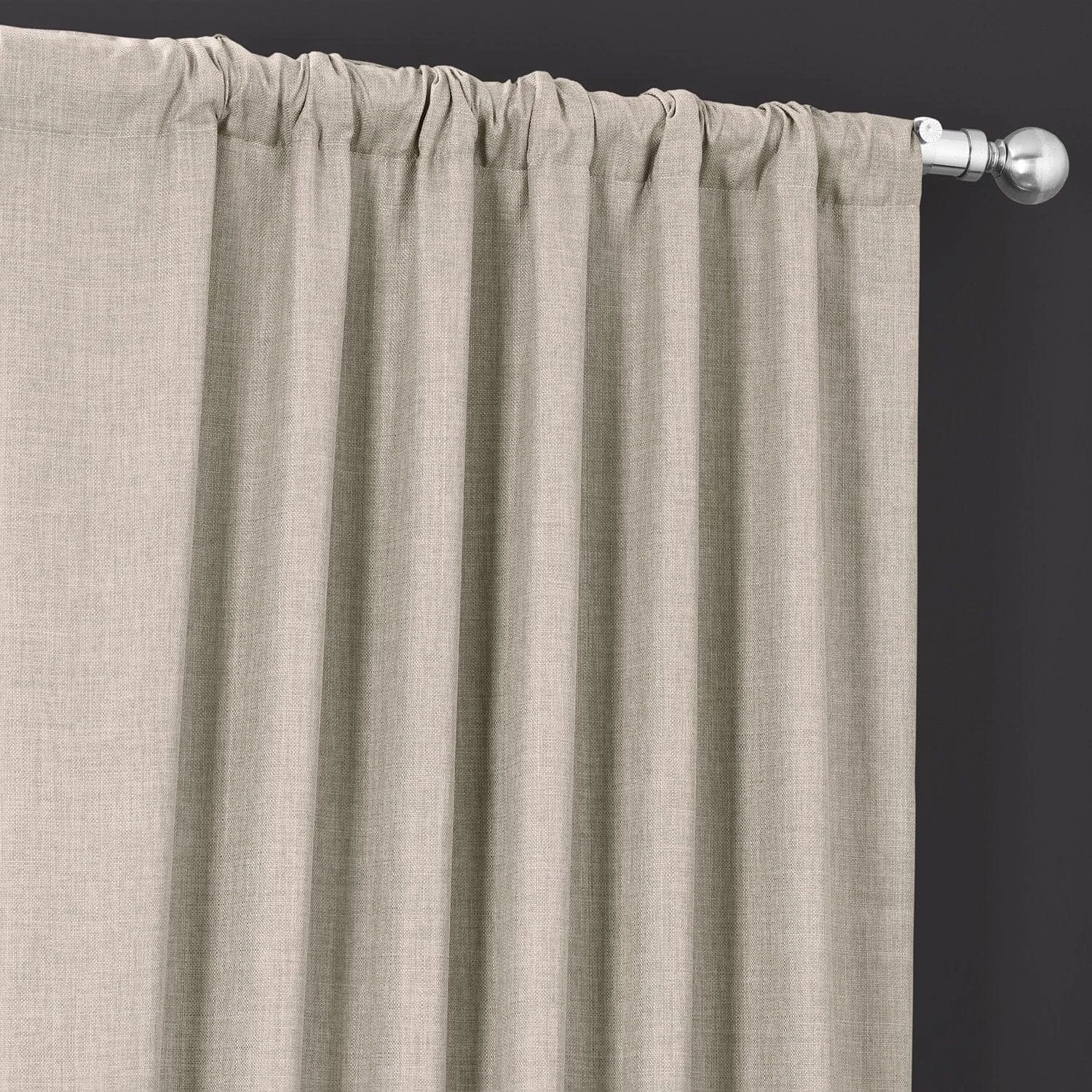 Fossil Grey Italian Faux Linen Curtain 6 Fossil Grey Italian Faux Linen Curtain - Image 4