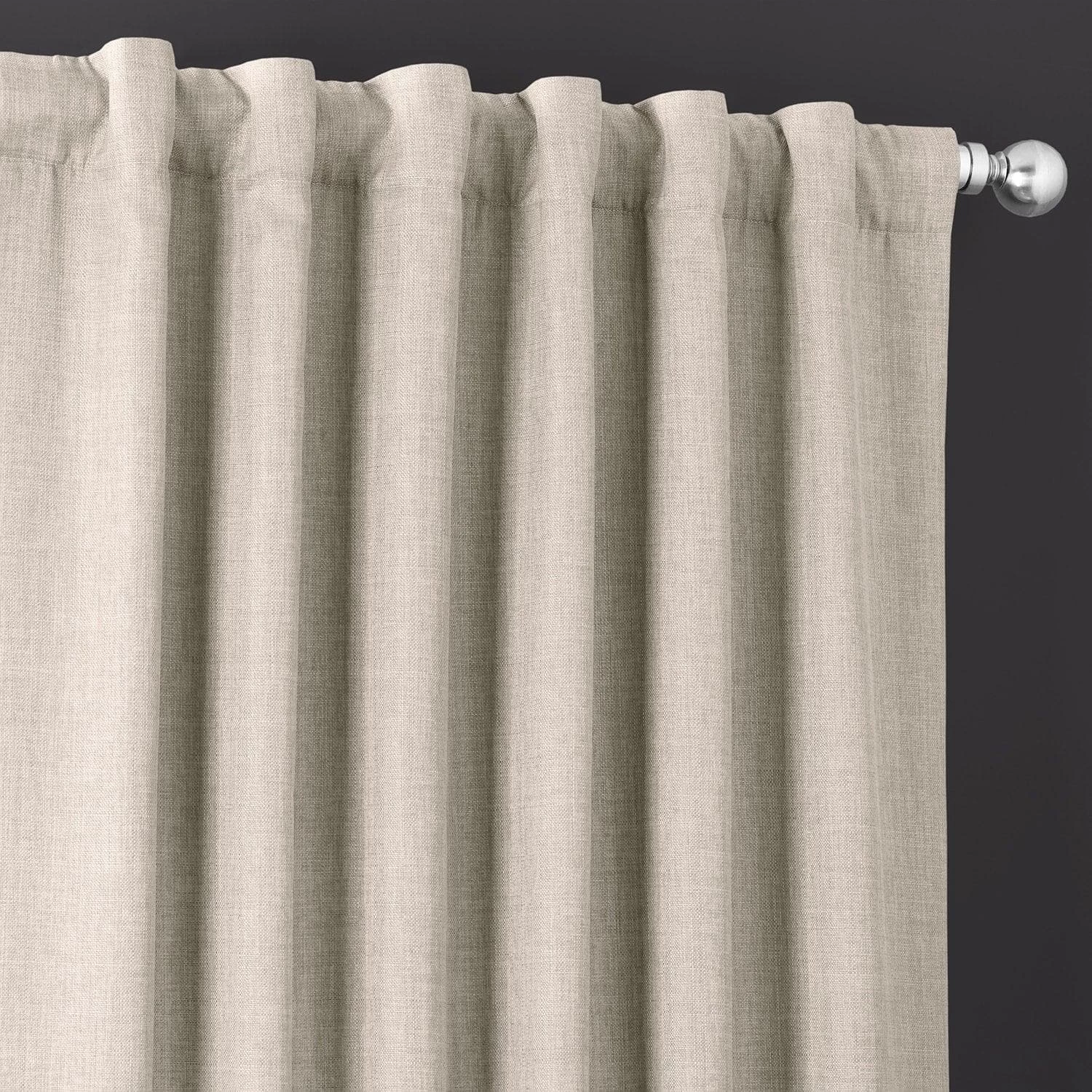 Fossil Grey Italian Faux Linen Curtain 5 Fossil Grey Italian Faux Linen Curtain - Image 3