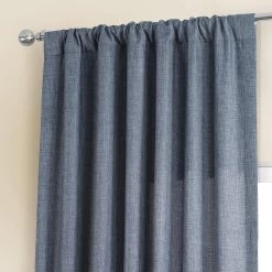 Sweden Blue Italian Faux Linen Curtain -Chic Curtains Shop FLCH FM20258 79887 3