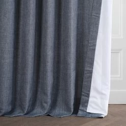 Sweden Blue Italian Faux Linen Curtain -Chic Curtains Shop FLCH FM20258 79887 5