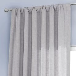 Portrait Grey Italian Faux Linen Curtain -Chic Curtains Shop FLCH FM20259 79886 3
