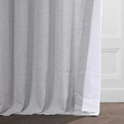 Portrait Grey Italian Faux Linen Curtain -Chic Curtains Shop FLCH FM20259 79886 5