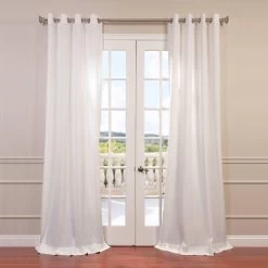 Cloud Grommet Faux Linen Curtain