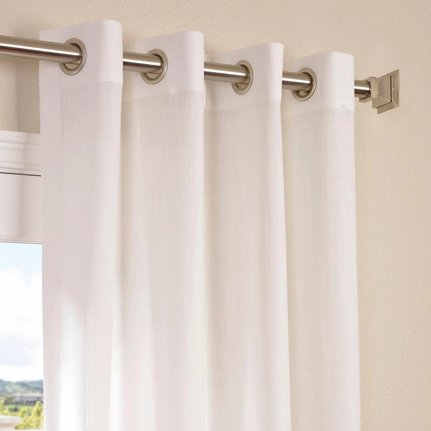 Cloud Grommet Faux Linen Curtain 4 Cloud Grommet Faux Linen Curtain - Image 2