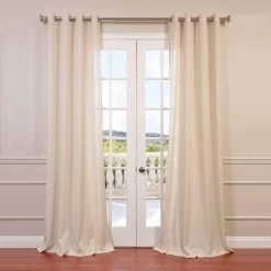 Sand Grommet Faux Linen Curtain