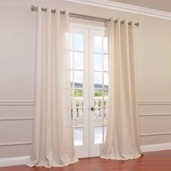 Sand Grommet Faux Linen Curtain -Chic Curtains Shop FLCH YL7972 GR 25672 1
