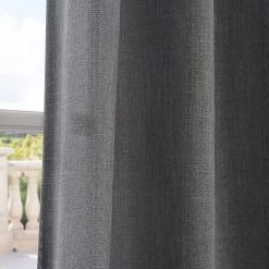 Phantom Grey Grommet Faux Linen Curtain -Chic Curtains Shop FLCH YL79721 GR 25676 4