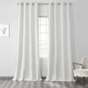 Starlight Off White Grommet Thermal Cross Linen Weave Blackout Curtain -Chic Curtains Shop FLCW CBO191 GR 58713