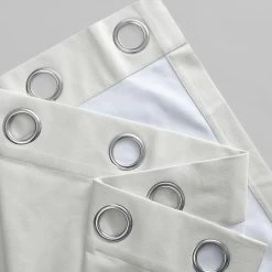 Starlight Off White Grommet Thermal Cross Linen Weave Blackout Curtain -Chic Curtains Shop FLCW CBO191 GR 58713 2