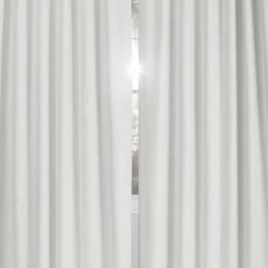 Starlight Off White Grommet Thermal Cross Linen Weave Blackout Curtain -Chic Curtains Shop FLCW CBO191 GR 58713 3