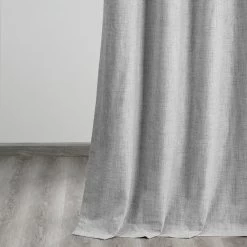 Millennial Grey Grommet Thermal Cross Linen Weave Blackout Curtain -Chic Curtains Shop FLCW CBO1911 GR 58717 4