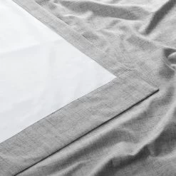 Millennial Grey Grommet Thermal Cross Linen Weave Blackout Curtain -Chic Curtains Shop FLCW CBO1911 GR 58717 5