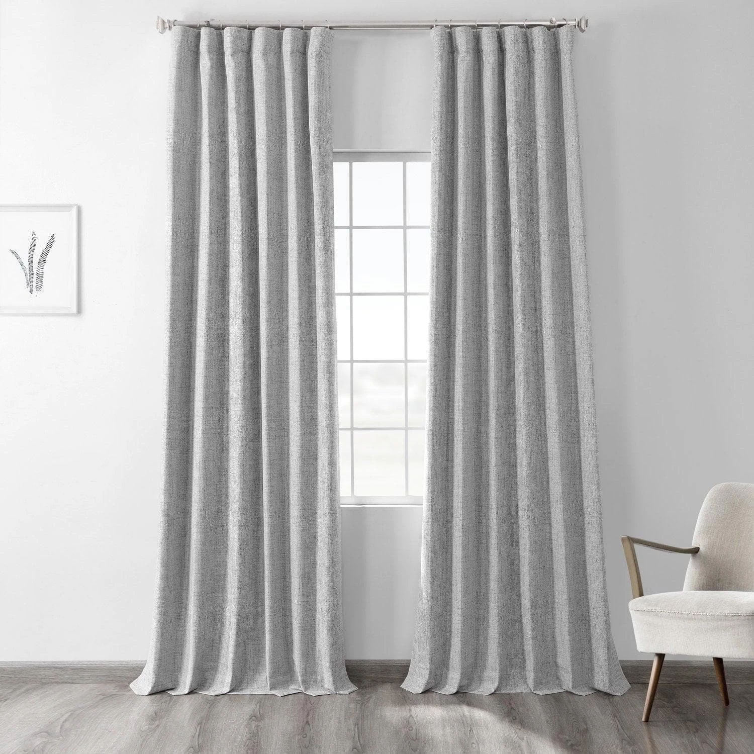 Millennial Grey Thermal Cross Linen Weave Blackout Curtain 3 Millennial Grey Thermal Cross Linen Weave Blackout Curtain