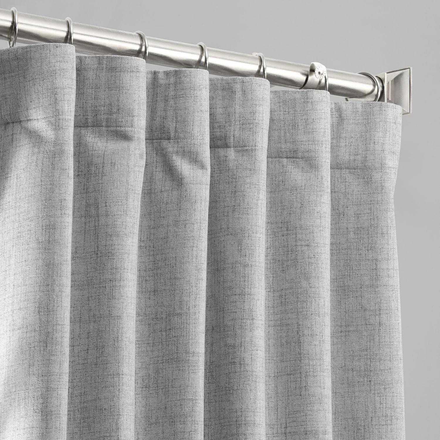 Millennial Grey Thermal Cross Linen Weave Blackout Curtain 4 Millennial Grey Thermal Cross Linen Weave Blackout Curtain - Image 2