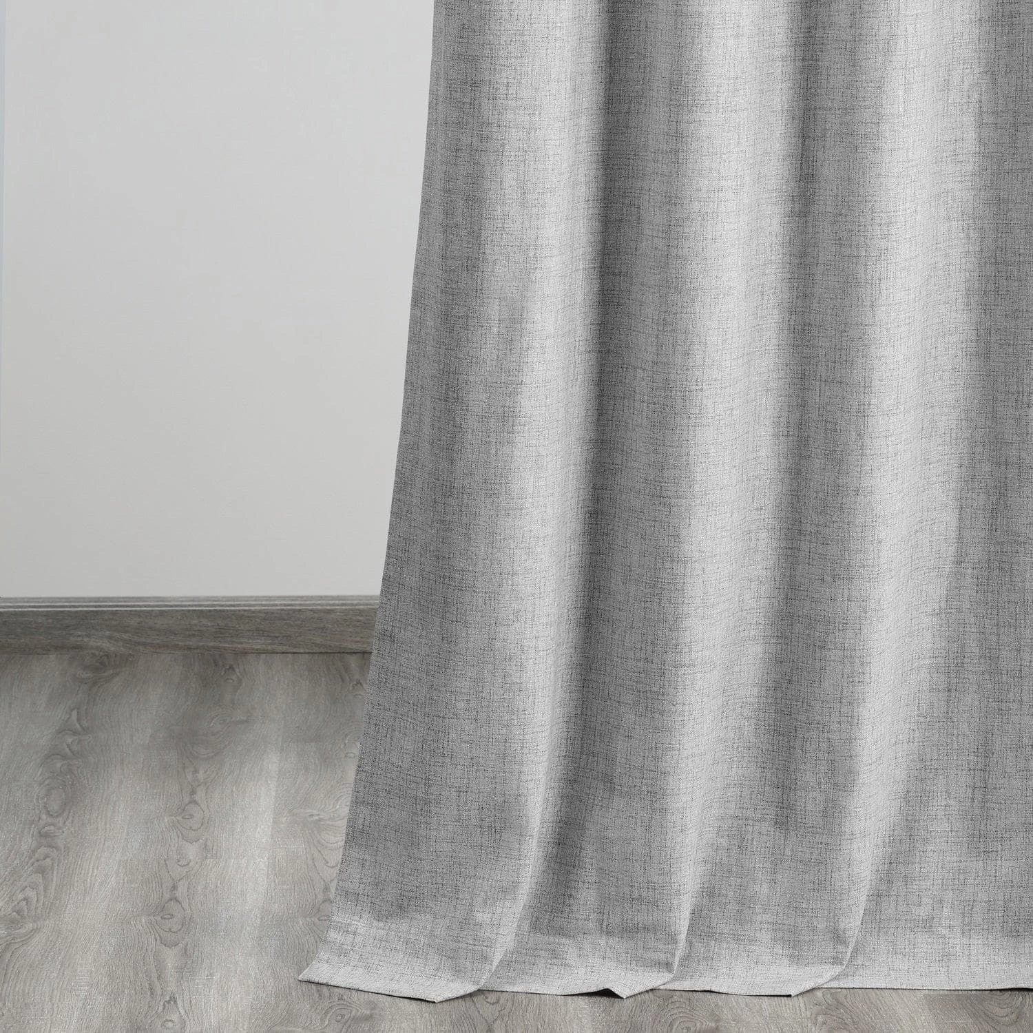 Millennial Grey Thermal Cross Linen Weave Blackout Curtain 8 Millennial Grey Thermal Cross Linen Weave Blackout Curtain - Image 6