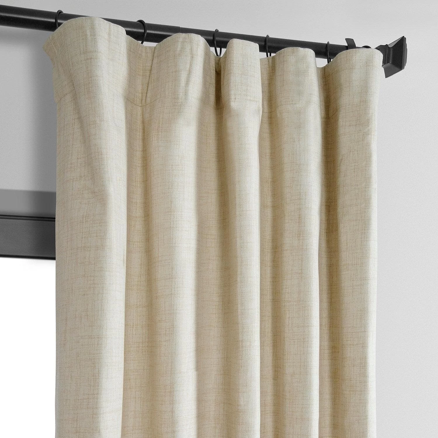 Natural Light Beige Thermal Cross Linen Weave Blackout Curtain 4 Natural Light Beige Thermal Cross Linen Weave Blackout Curtain - Image 2