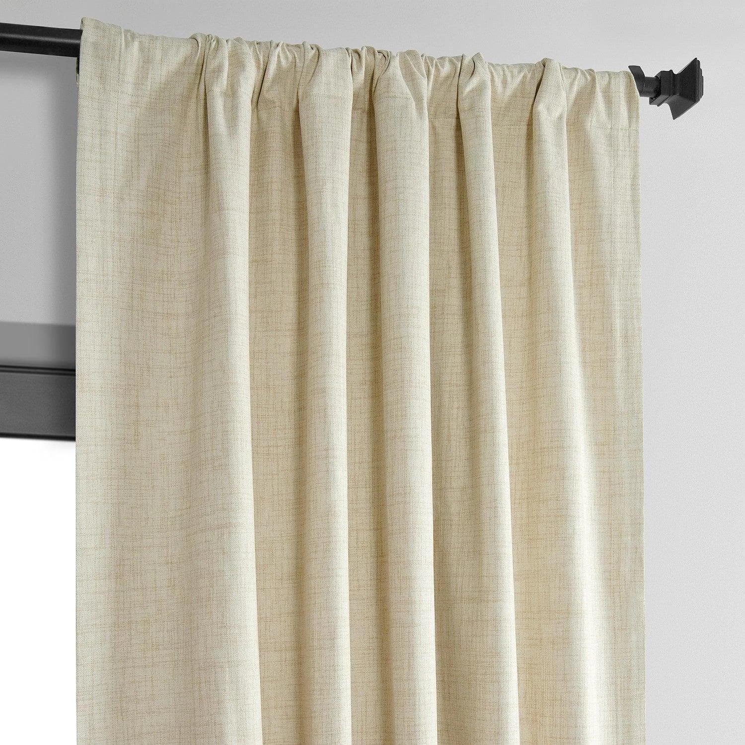 Natural Light Beige Thermal Cross Linen Weave Blackout Curtain 6 Natural Light Beige Thermal Cross Linen Weave Blackout Curtain - Image 4