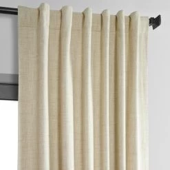 Natural Light Beige Thermal Cross Linen Weave Blackout Curtain 10 Natural Light Beige Thermal Cross Linen Weave Blackout Curtain -Chic Curtains Shop FLCW CBO192 07
