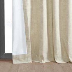Natural Light Beige Thermal Cross Linen Weave Blackout Curtain 12 Natural Light Beige Thermal Cross Linen Weave Blackout Curtain -Chic Curtains Shop FLCW CBO192 09