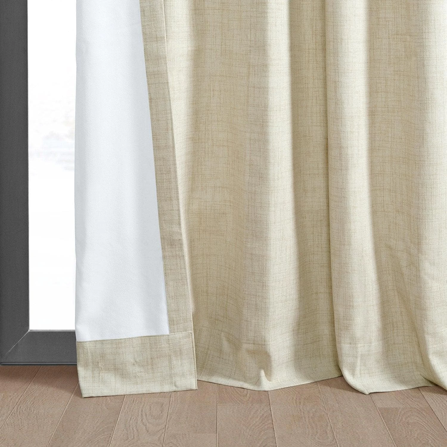 Natural Light Beige Thermal Cross Linen Weave Blackout Curtain 7 Natural Light Beige Thermal Cross Linen Weave Blackout Curtain - Image 5