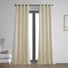Natural Light Beige Grommet Thermal Cross Linen Weave Blackout Curtain 1 Natural Light Beige Grommet Thermal Cross Linen Weave Blackout Curtain -Chic Curtains Shop FLCW CBO192 GR 02