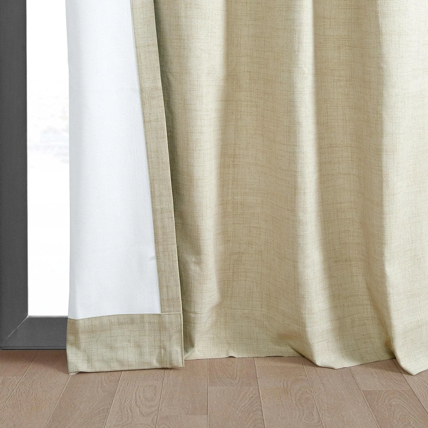 Natural Light Beige Grommet Thermal Cross Linen Weave Blackout Curtain 6 Natural Light Beige Grommet Thermal Cross Linen Weave Blackout Curtain - Image 4