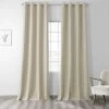 Toasted Tan Grommet Thermal Cross Linen Weave Blackout Curtain