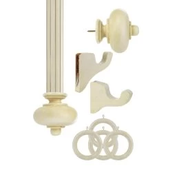 Royal Anastasia Sun Bleached Linen Prepacked Wooden Rod Set