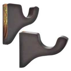 Square Architectural English Walnut Prepacked Wooden Rod Set -Chic Curtains Shop HDW HG 2042 79 PREPACK 19433 2