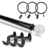 Glass Ball Gloss Black Extendable Metal Rod Set -Chic Curtains Shop HDW KHSGBB 35203