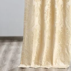 Magdelena Champagne Beige Faux Silk Jacquard Curtain -Chic Curtains Shop JQCH 20122010 5068 1