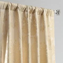 Magdelena Champagne Beige Faux Silk Jacquard Curtain -Chic Curtains Shop JQCH 20122010 5068 3
