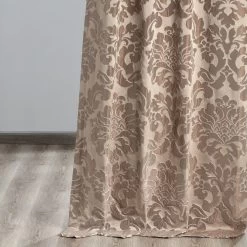 Astoria Taupe & Bronze Faux Silk Jacquard Curtain -Chic Curtains Shop JQCH 201266 4627 1