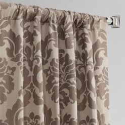 Astoria Taupe & Bronze Faux Silk Jacquard Curtain -Chic Curtains Shop JQCH 201266 4627 3