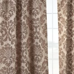 Astoria Taupe & Bronze Faux Silk Jacquard Curtain -Chic Curtains Shop JQCH 201266 4627 4